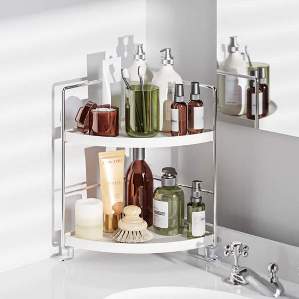 Ivy Bronx 2Tier Bathroom Corner Counter Organizer, Makeup Storage